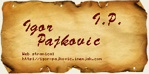 Igor Pajković vizit kartica